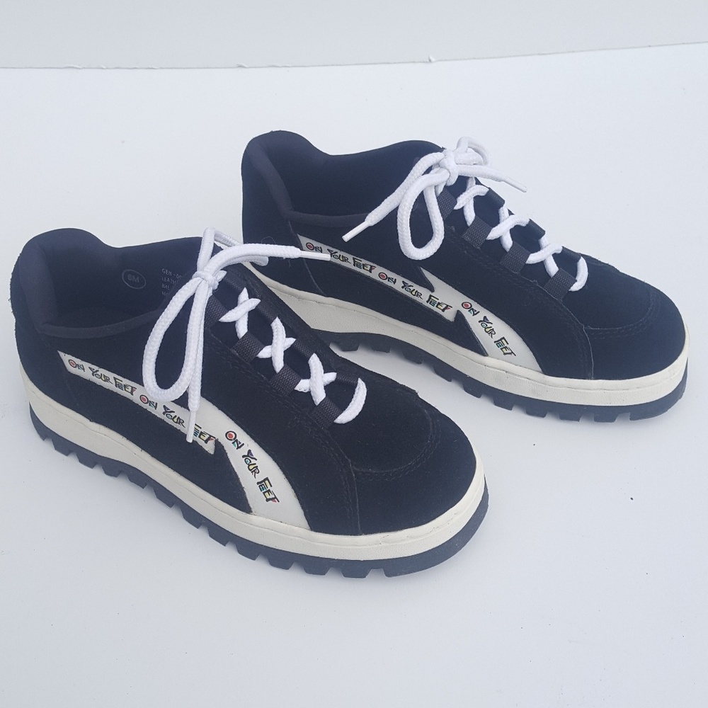 Womens Chinese Laundry Sneakers 6m Black Leather - Picture 1 of 8